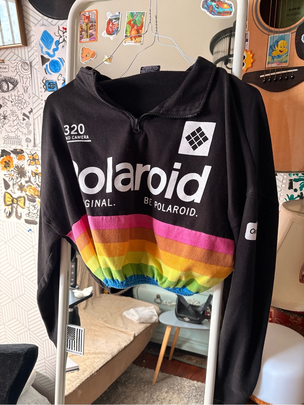 Polaroid Black Zip Hoodie with White Logo